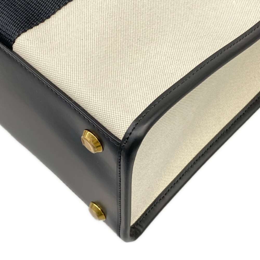 Balenciaga Hardware Tote Bag Tote Bag 671400 Cream Black Canvas Leather - Picture 6 of 13